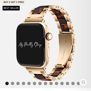 Stylish Gold and Tortoise Shell Watch Band